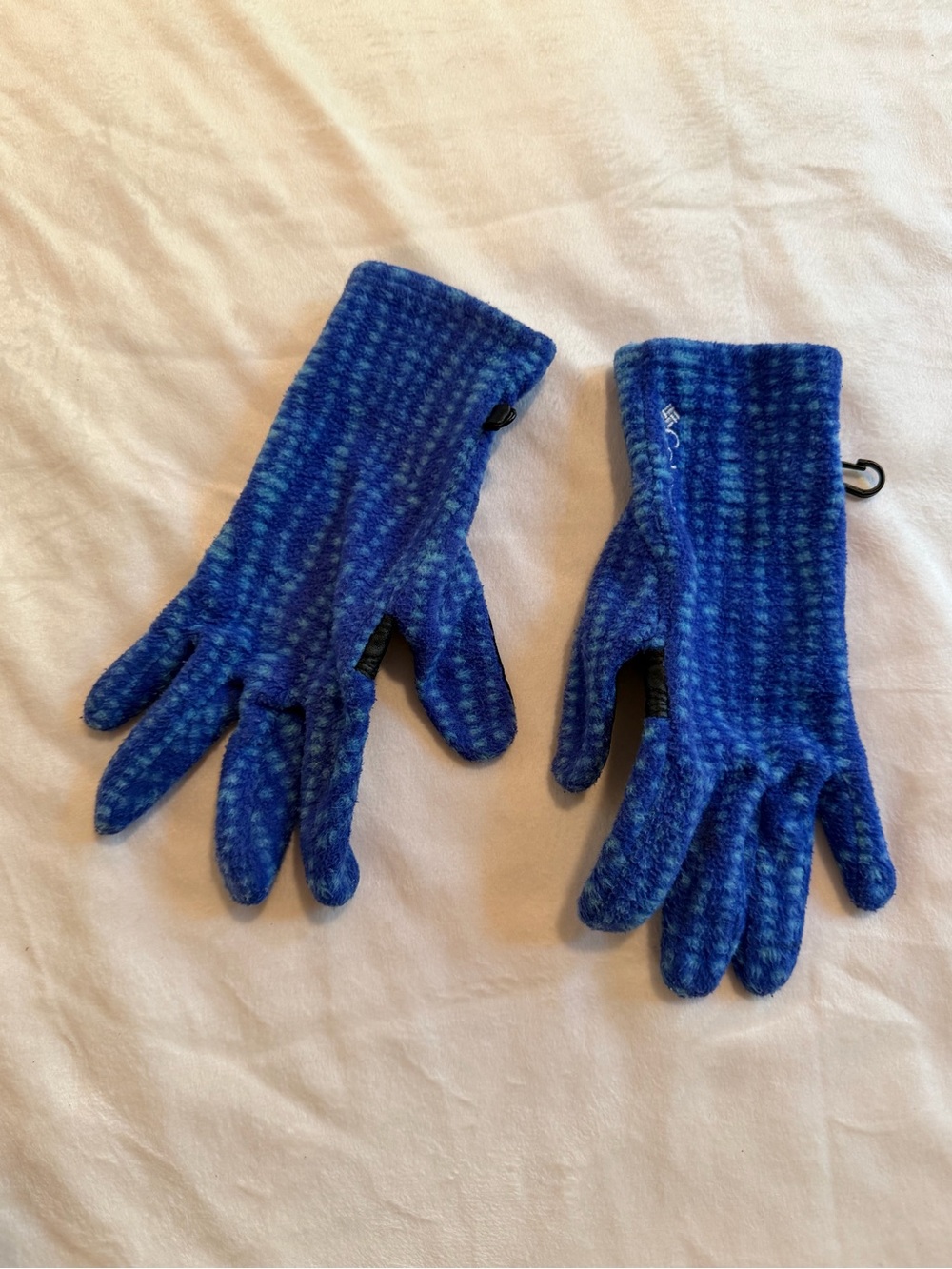 Columbia Blue Patterned Fleece Gloves